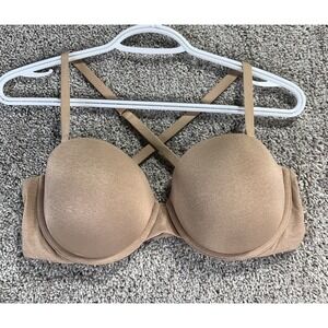Victoria's Secret Convertible Multi-way Beige/Nude Bra 38C Underwire